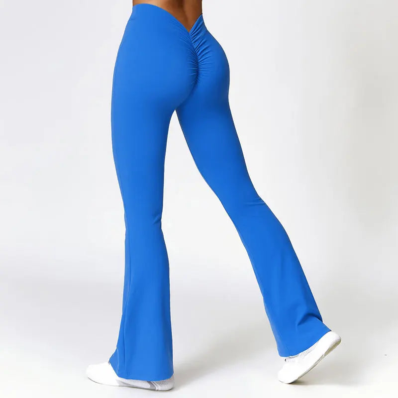 Calça de Treino Estilo Boca de Sino com Acabamento Modelador
