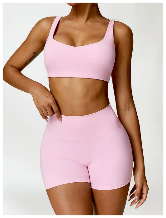 Conjunto Fitness com Cropped Manga Longa e Legging