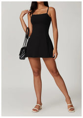 Vestido Casual com Alças Finas e Saia Solta