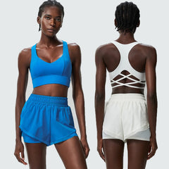 Conjunto Fitness com Top Cruzado nas Costas e Short Soltinho