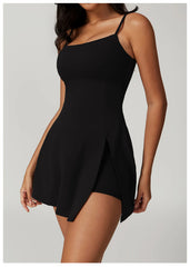 Vestido Casual com Alças Finas e Saia Solta