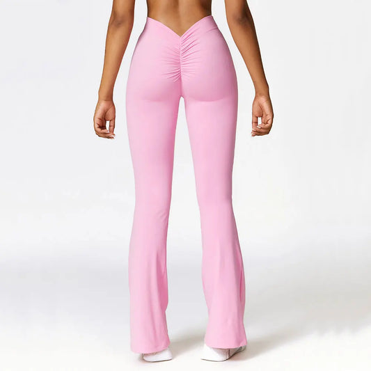 Calça Fitness Flare com Cintura Alta