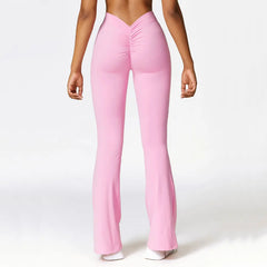 Calça Fitness Flare com Cintura Alta