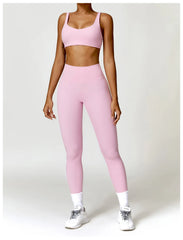 Conjunto Fitness com Cropped Manga Longa e Legging