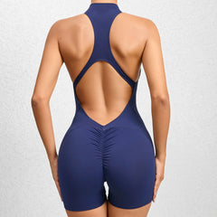 Macaquinho Fitness Curto com Recorte Nas Costas