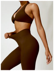 Conjunto Fitness com Top de Um Ombro e Short Cintura Alta
