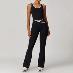Conjunto Fitness com Top Nadador e Short ou Calça Flare