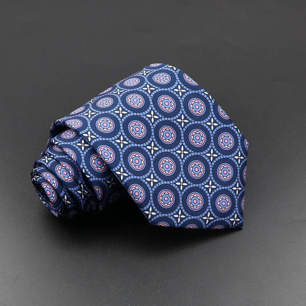 Gravata Geométrica Círculos Azul Sparka