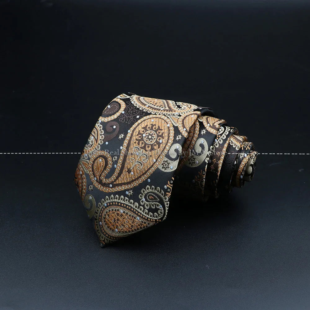 Gravata de Seda Paisley Marrom