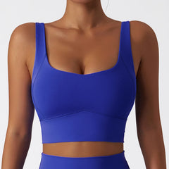 Top Fitness com Alças Largas e Decote Quadrado