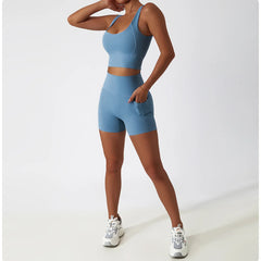 Conjunto Fitness com Top Reto e Short Modelador