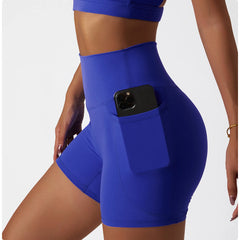 Short Fitness com Bolso Lateral e Cintura Alta