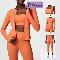 Kit Esportivo Feminino com Top, Legging e Casaco