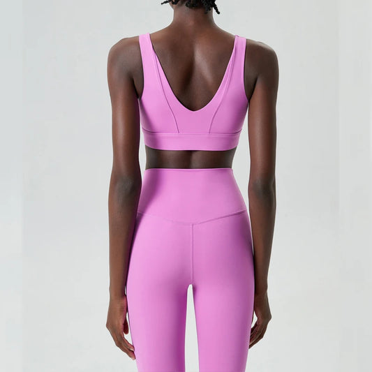 Conjunto Fitness com Top Básico e Legging Cintura Alta
