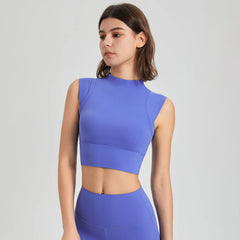 Cropped Fitness Regata Canelado – Gola Alta e Cintura Marcada