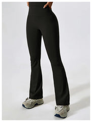 Calça Fitness Flare com Cós Alto e Recorte Estratégico