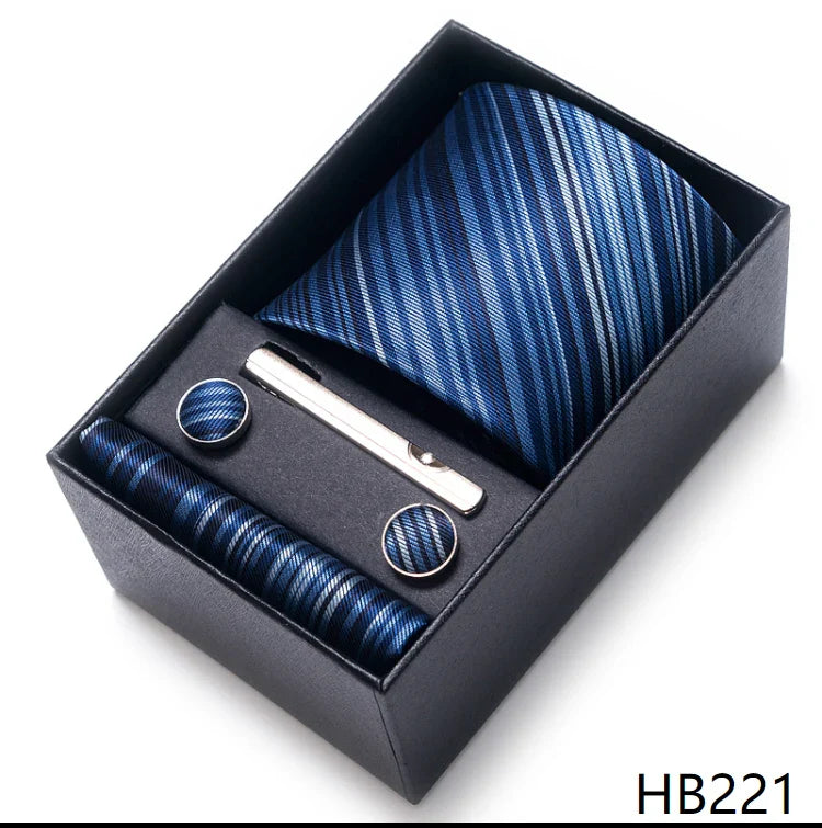Conjunto Gravata Listrada Azul Sparka