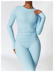 Cropped Fitness Manga Longa com Tecido de Alta Elasticidade
