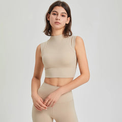 Cropped Fitness Regata Canelado – Gola Alta e Cintura Marcada
