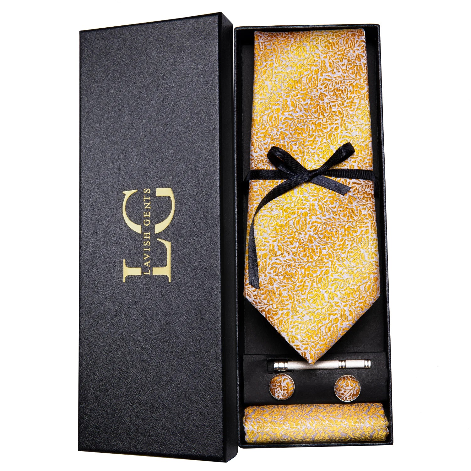 Gravata Paisley Premium em Seda com Lenço Combinando