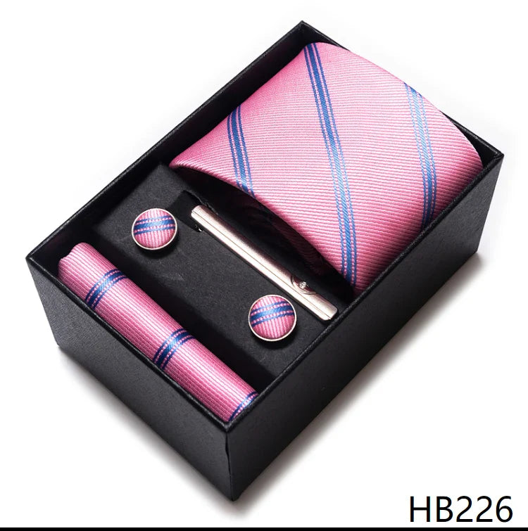 Conjunto Gravata Listrada Rosa Sparka
