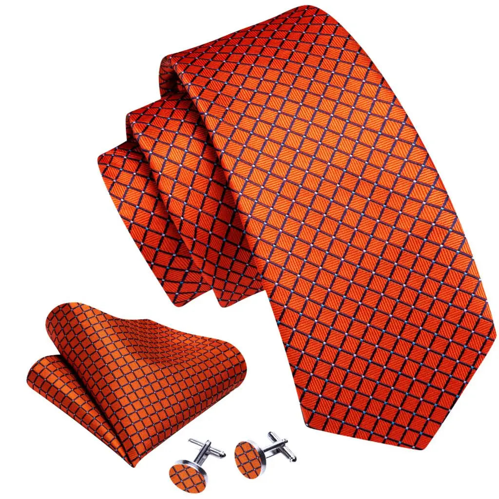 Gravata Jacquard Laranja Seda Sparka SK204