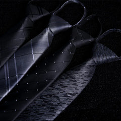 Gravata Skinny Geométrica com Zíper Automática Premium