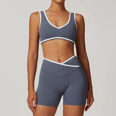 Conjunto Fitness com Top Nadador e Short ou Calça Flare