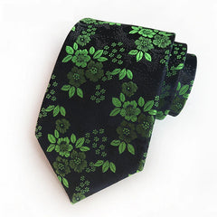 Gravata Floral Vibrante Verde Preto SK965