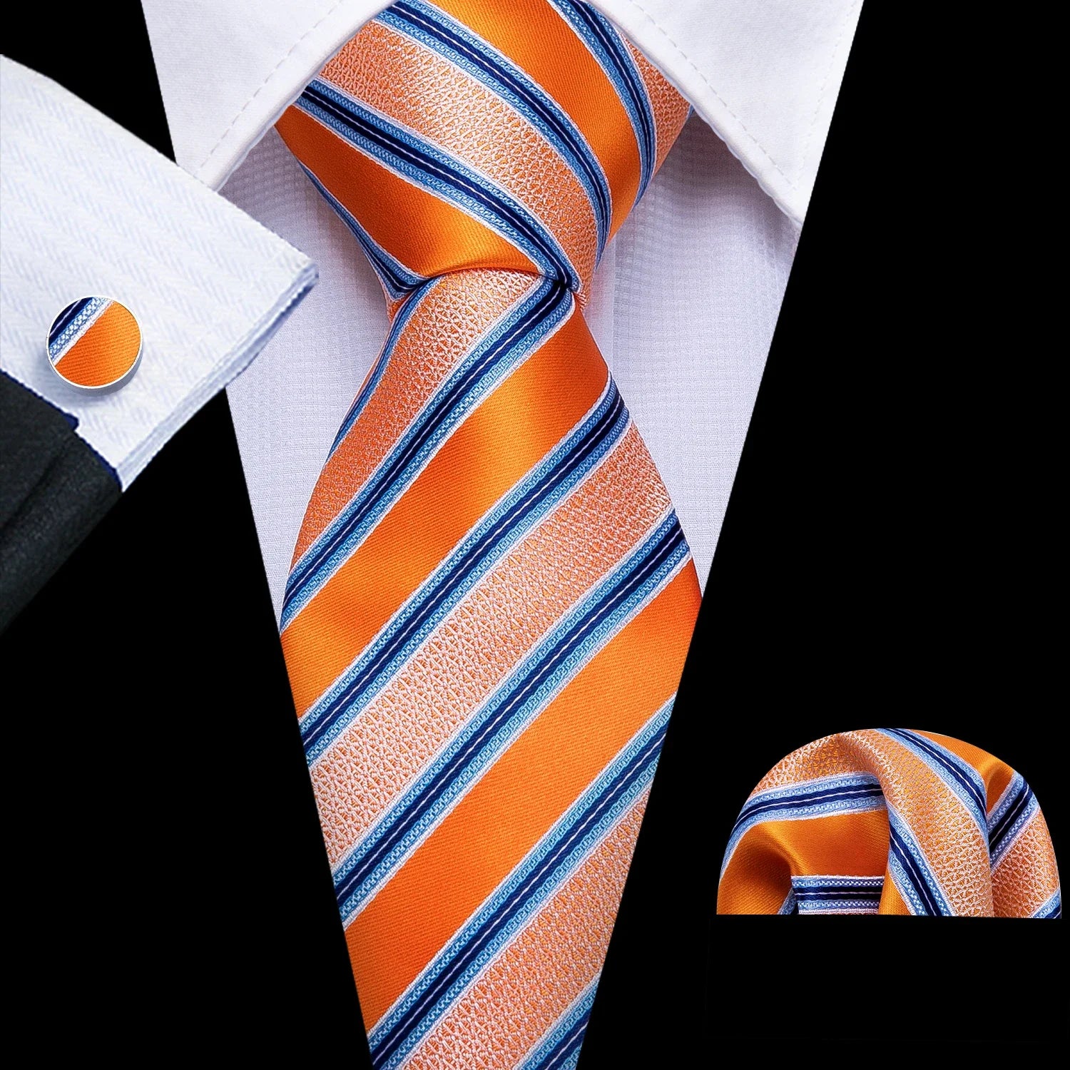 Gravata Jacquard Laranja Seda Sparka SK204
