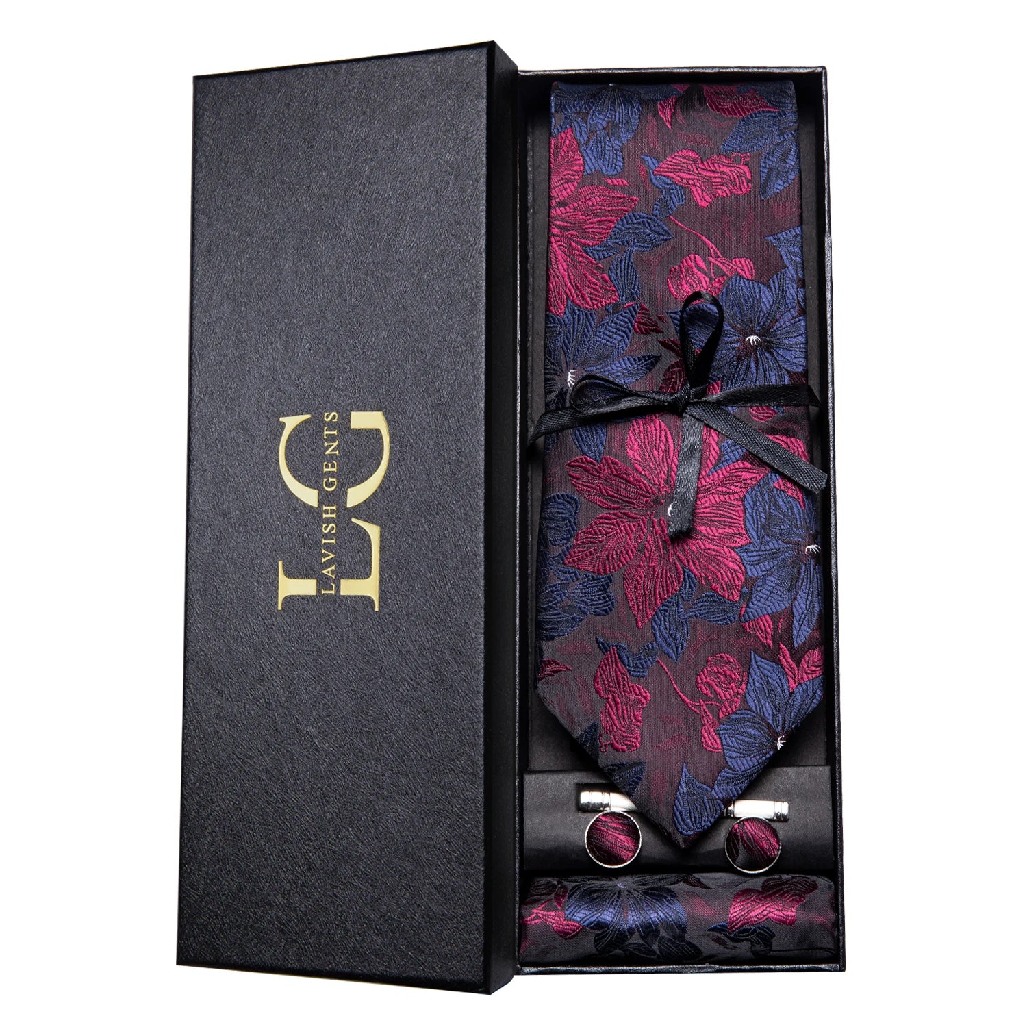 Gravata Paisley Premium em Seda com Lenço Combinando