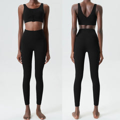 Conjunto Fitness com Top Básico e Legging Cintura Alta
