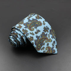 Gravata Paisley Sutil Azul Claro Sparka