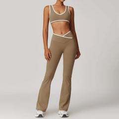 Conjunto Fitness com Top Nadador e Short ou Calça Flare