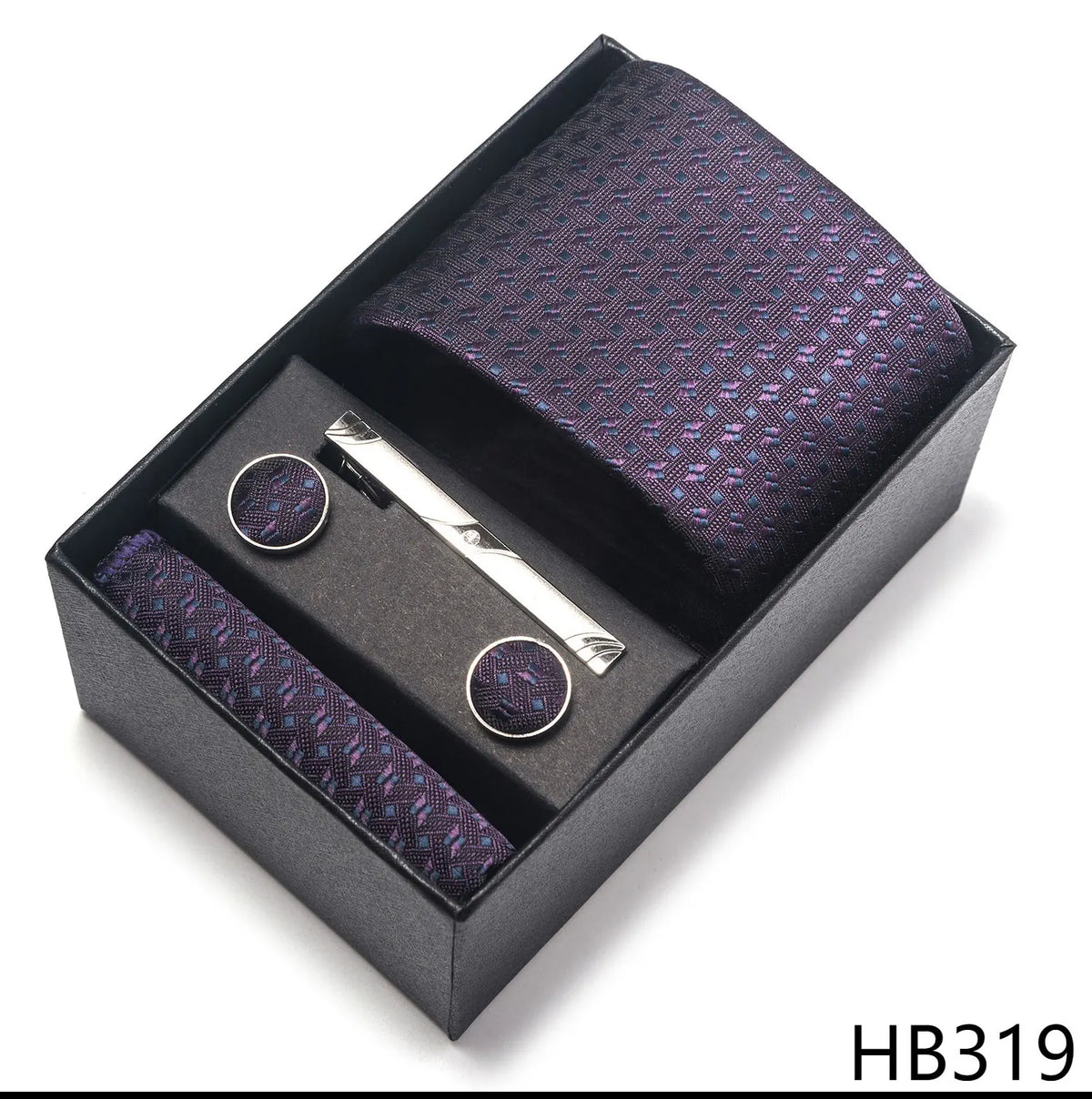 Conjunto Gravata Jacquard Texturizado Roxo Sparka