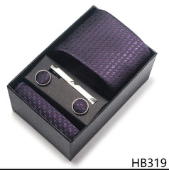 Conjunto Gravata Jacquard Texturizado Roxo Sparka