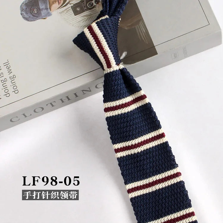 Gravata Slim em Tricô com Listras Coloridas – Toque Despojado