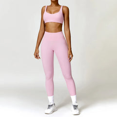 Conjunto Fitness com Cropped Manga Longa e Legging