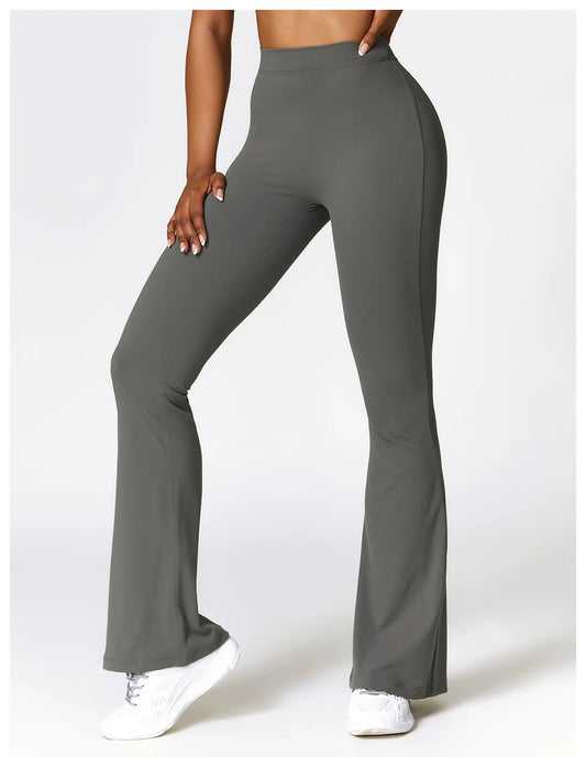 Calça de Treino Estilo Boca de Sino com Acabamento Modelador