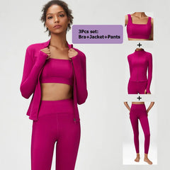 Kit Esportivo Feminino com Top, Legging e Casaco