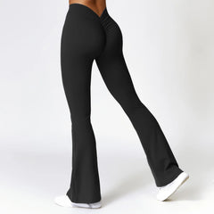 Calça Fitness Flare com Cintura Alta