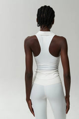 Blusa Fitness Gola Polo com Recorte Nadador
