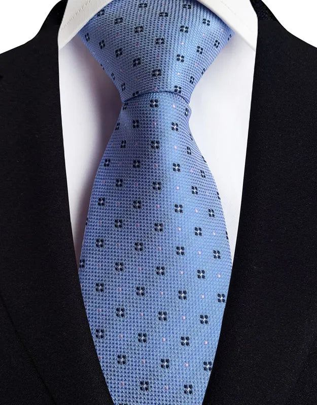 Gravata Masculina com Design Floral e Geométrico