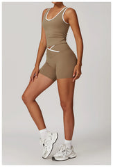 Conjunto Fitness com Top Nadador e Short ou Calça Flare
