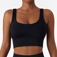 Top Fitness com Alças Largas e Decote Quadrado