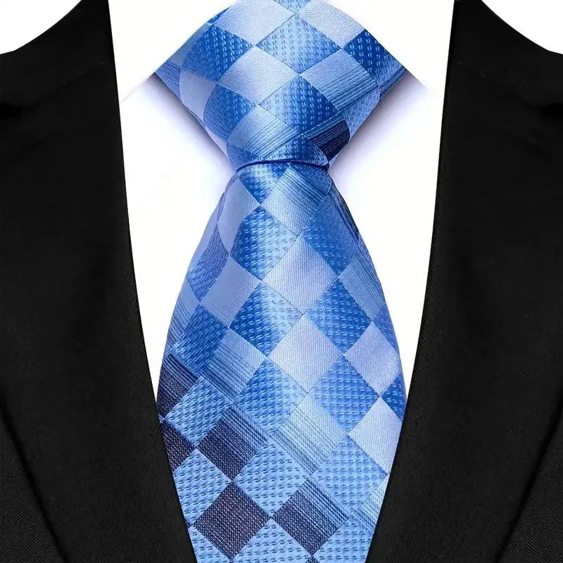 Gravata Masculina com Design Floral e Geométrico