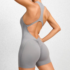 Macaquinho Fitness Curto com Recorte Nas Costas