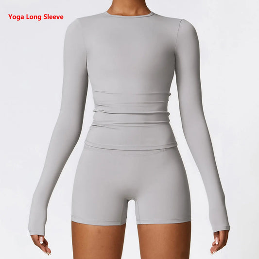 Cropped Fitness Manga Longa com Tecido de Alta Elasticidade