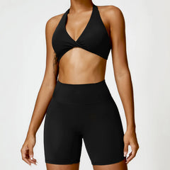 Conjunto Fitness com Top de Um Ombro e Short Cintura Alta