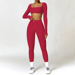 Conjunto Fitness com Top Manga Longa e Leggin